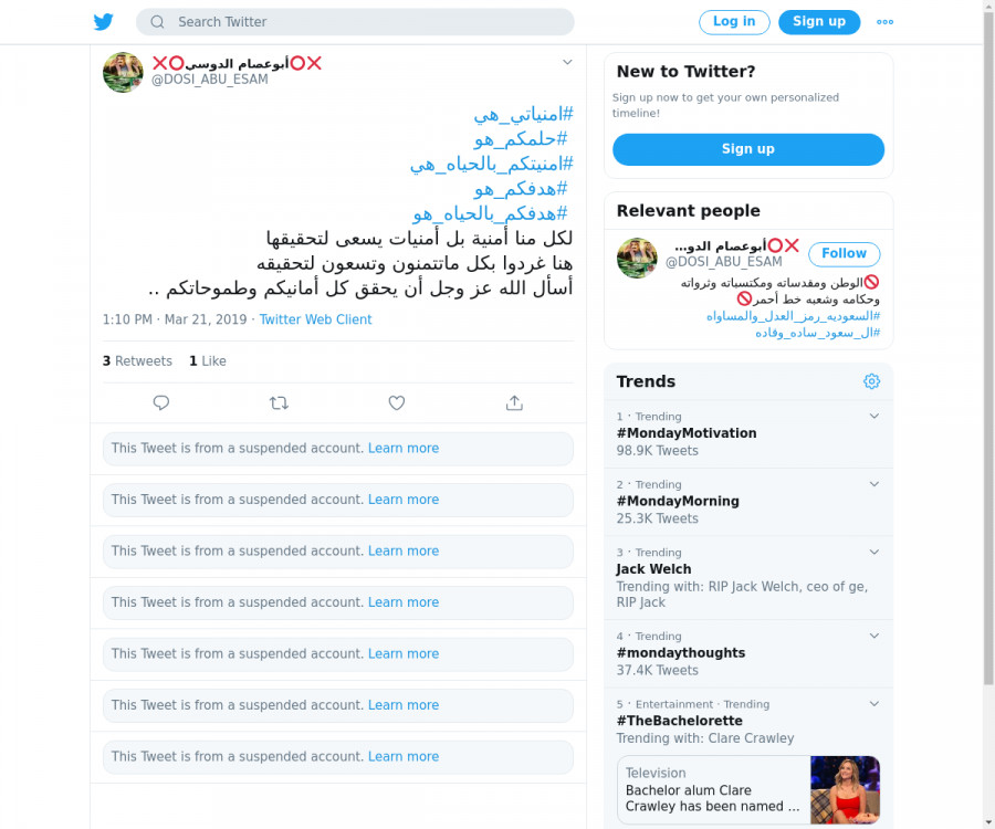 لقطة لاول تغريدة في هاشتاق #حلمكم_هو