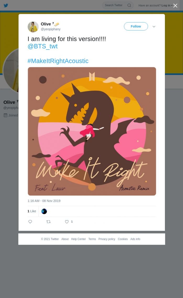 لقطة لاول تغريدة في هاشتاق #MakeItRightAcoustic