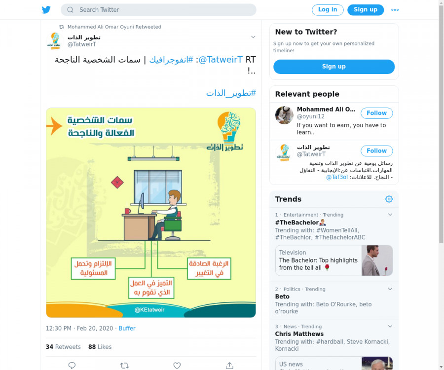 لقطة لاول تغريدة في هاشتاق #انفوجرافيك